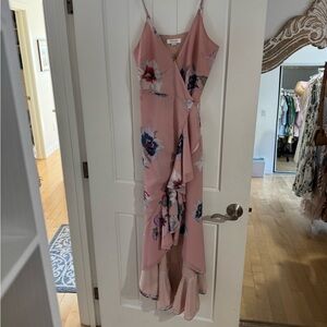 Soft pink floral Yumi Kim Wrap Maxi Dress